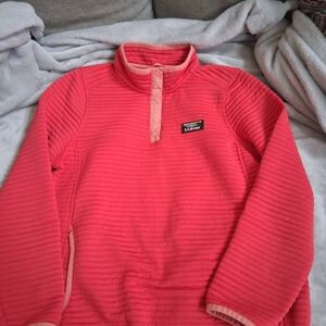 L.L. Bean Coral Ribbed Cowl Neck Sweater